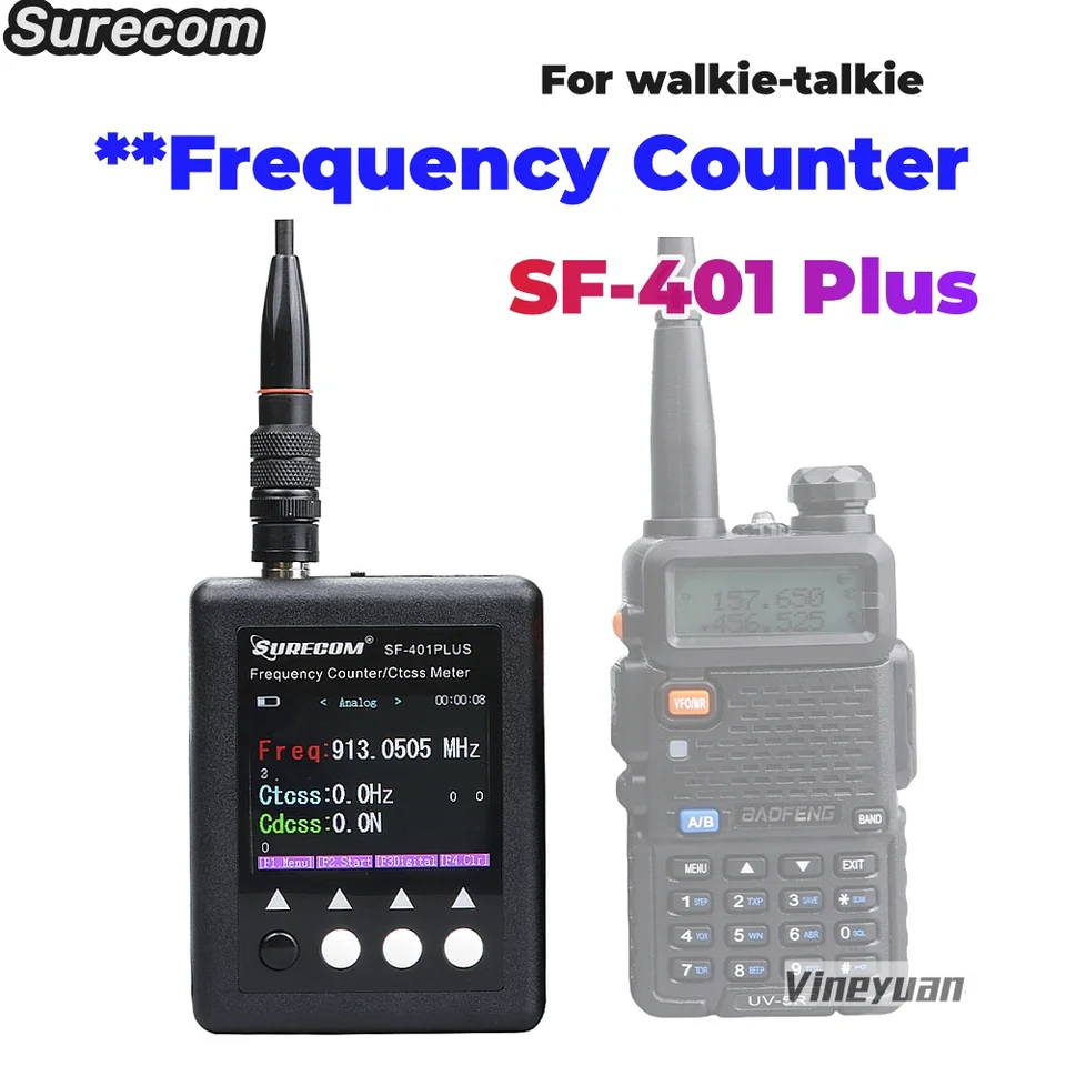 Surecom SF-401 plus frekvenčný meter rádiový frekvenčný počítadlo 27MHz-3000MHz prenosný dekodér CTCSS/DCS
