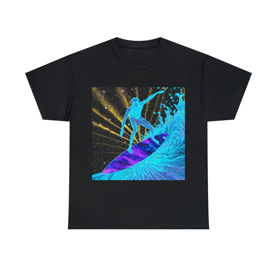 Surf Art T tričko Cosmos vesmír Strieborný galaxia surfer vesmír pre muža Žena Krátke letné odpaliská luxusná značka