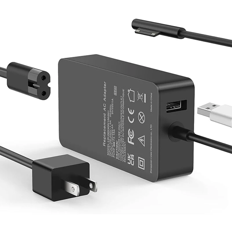 Surface Pro Charger 65W pre Surface Pro 3/4/5/6/8/8/9/x adaptér napájacieho zdroja, kompatibilný pre oba prenosný počítač Microsoft Surface Book