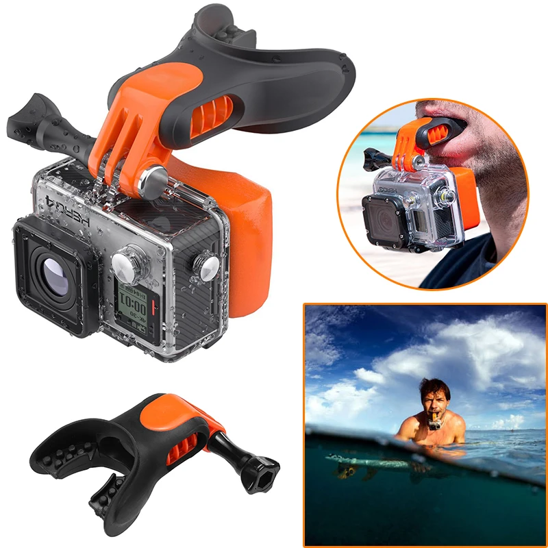 Surfovanie figuríny uhryznutí zubov zubov Držiak držiak na držiak pre gopro hrdinu 10 9 87 6 5 4 SJCAM Akčné kamery