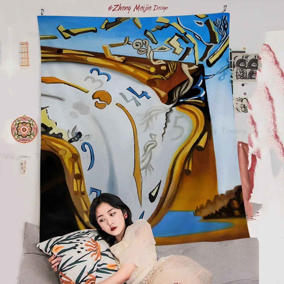 Surrealizmus Slávne umelecké dielo Salvador Dali Vytlačené veľké steny tapisérie závesný tarot hippie nástenné koberce DOM DOM DEOBOR