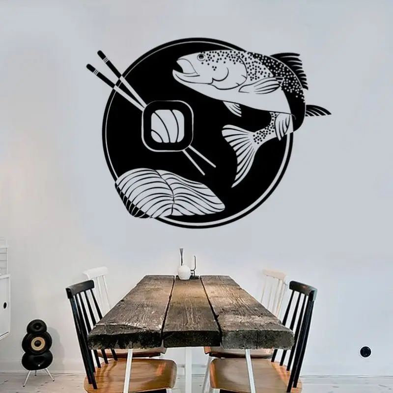 Sushi Fish Decal Food Restaurant Sticker Plagáty vinylová stena obtisky pegatina dekorácie nástenná maľba sushi nálepka