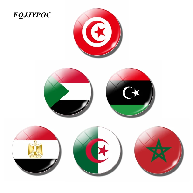 Suvenír vlajky magnetickej chladničky pre dekoráciu chladničky Severná Afrika Sultan Alžírsko Maroko Tunisko Sari Mahdia Gafsa 30 mm suvenír