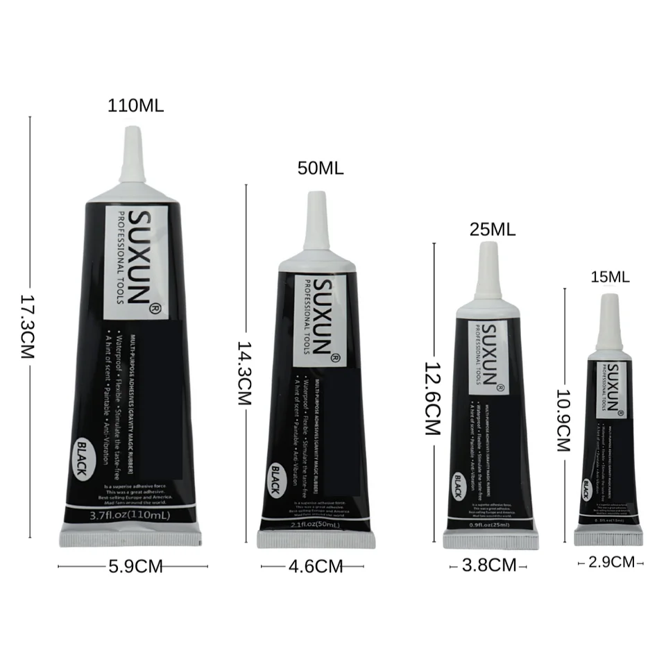 Suxun T7000 15 ml 25 ml 50 ml 110 ml čierneho kontaktného telefónu Oprava opravy lepidla T-7000 Glass Universal DIY Glue Glue
