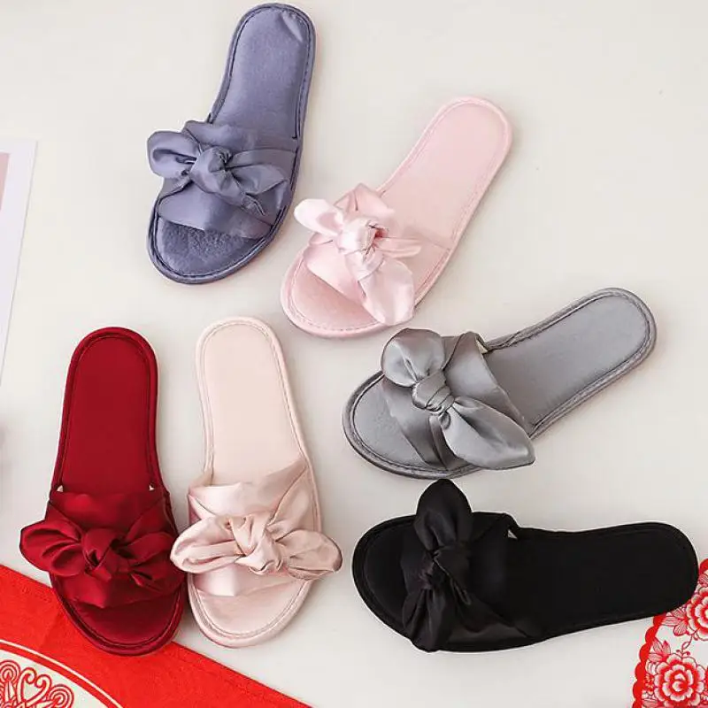 Svadobné papuče pár mužov a žien milovníci ploché topánky Sedo leto Zapatos de mujer s lukmi bakalárskymi nočnými darčekmi pre dievčatá