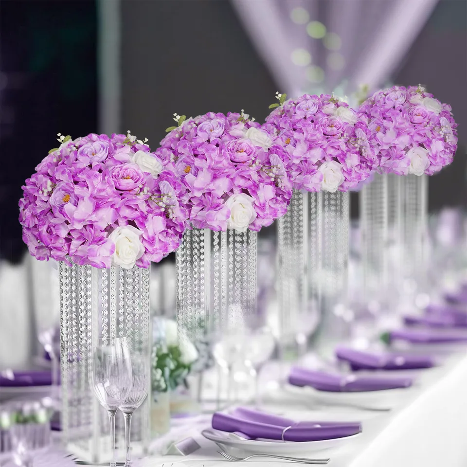 Svadobný stolík vrcholy kvetinová lopta umelá ruža Hydrangea kvetinová aranžmán pódium Road olovo kvety podujatia Party rekvizity