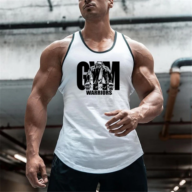 Svalová chlapci Fitness bez rukávov Tops Tops Módne hip hop štíhle oblečenie pánske kulturistiky letná bavlna Priedušná košeľa