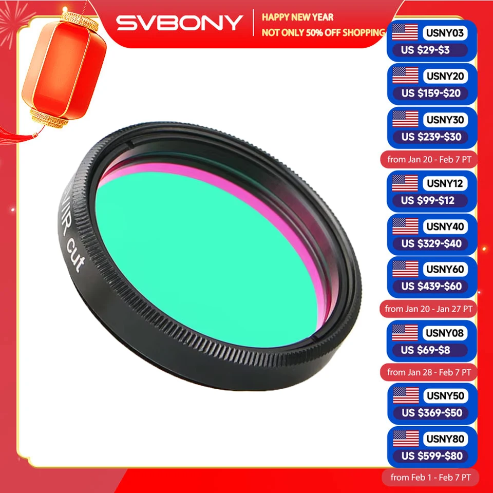 SVBony 1.25 ''/2 '' Filter UV/IR Cut Telescope Optics Infra Red Filter pre astronomické príslušenstvo