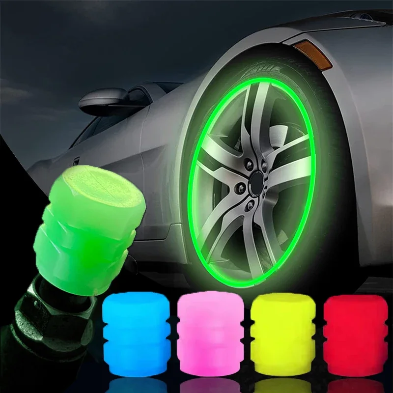 Svetelné kryty ventilov Fluorescenčné zelené modré nočné žiariace auto motocykel bicykel koliesový štýl pneumatiky pneumatika