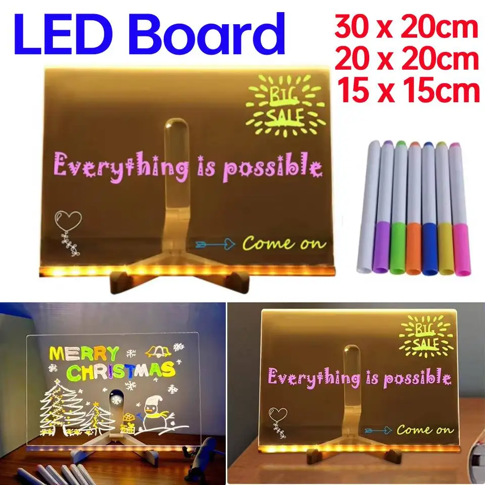 Svetlo Disy Erase Board LED LID DOSPECS ROAD dosky so 7 farebnými perami so svetlou akrylovou kreslenou doskou pre kancelársku školu domov