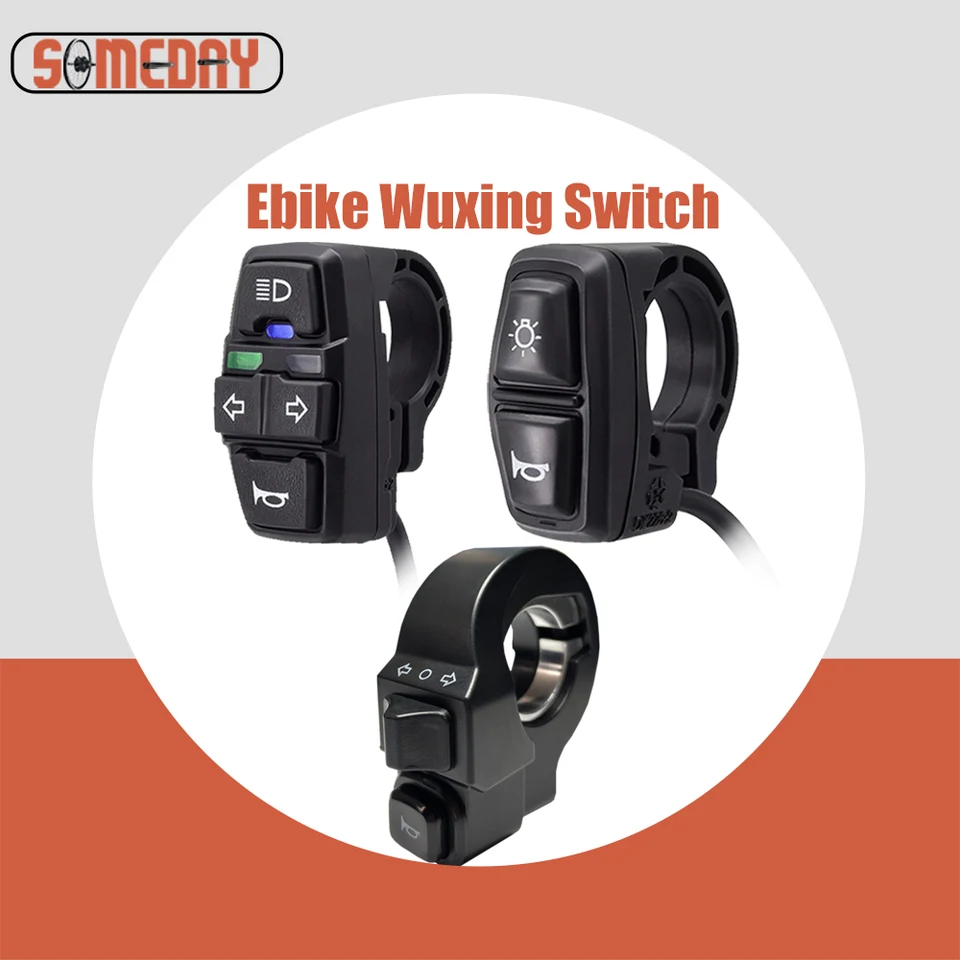 Svetlo elektrického bicykla a spínač rohov 12v-72V Ebike Scooter Scooter Front Light Rohový spínač pre elektrické príslušenstvo pre bicykle