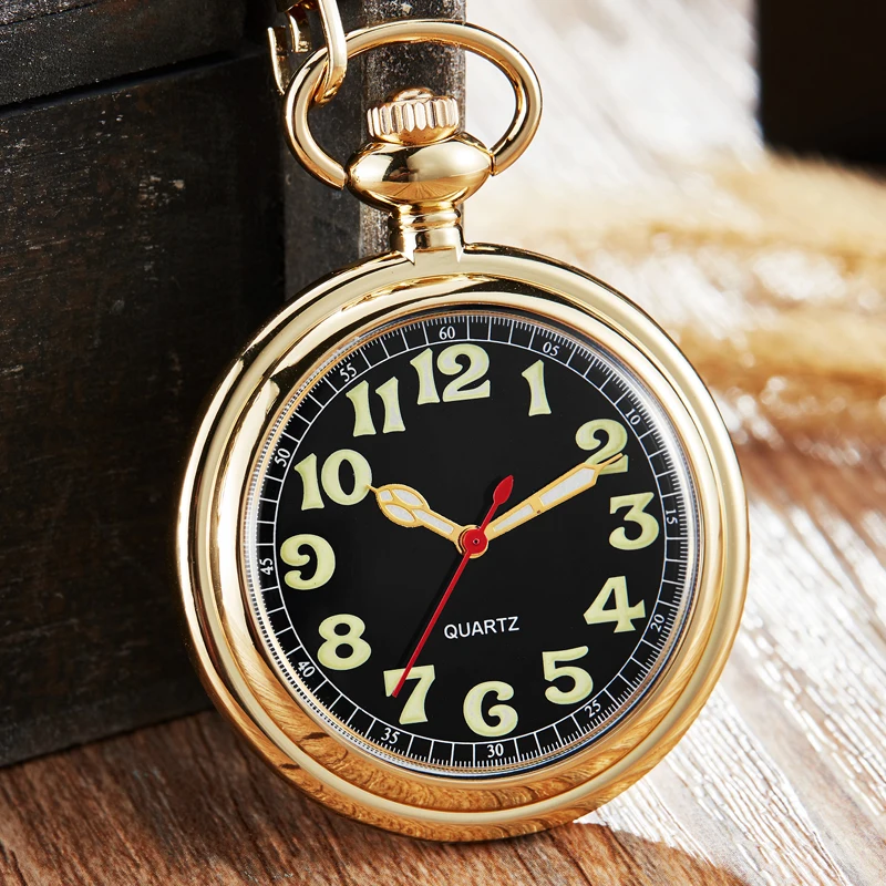 Svetlo hladké kremeňové vreckové hodinky FOB retiazka LOCKET DIAL HOLLOW PATERPUNK MEN Dám
