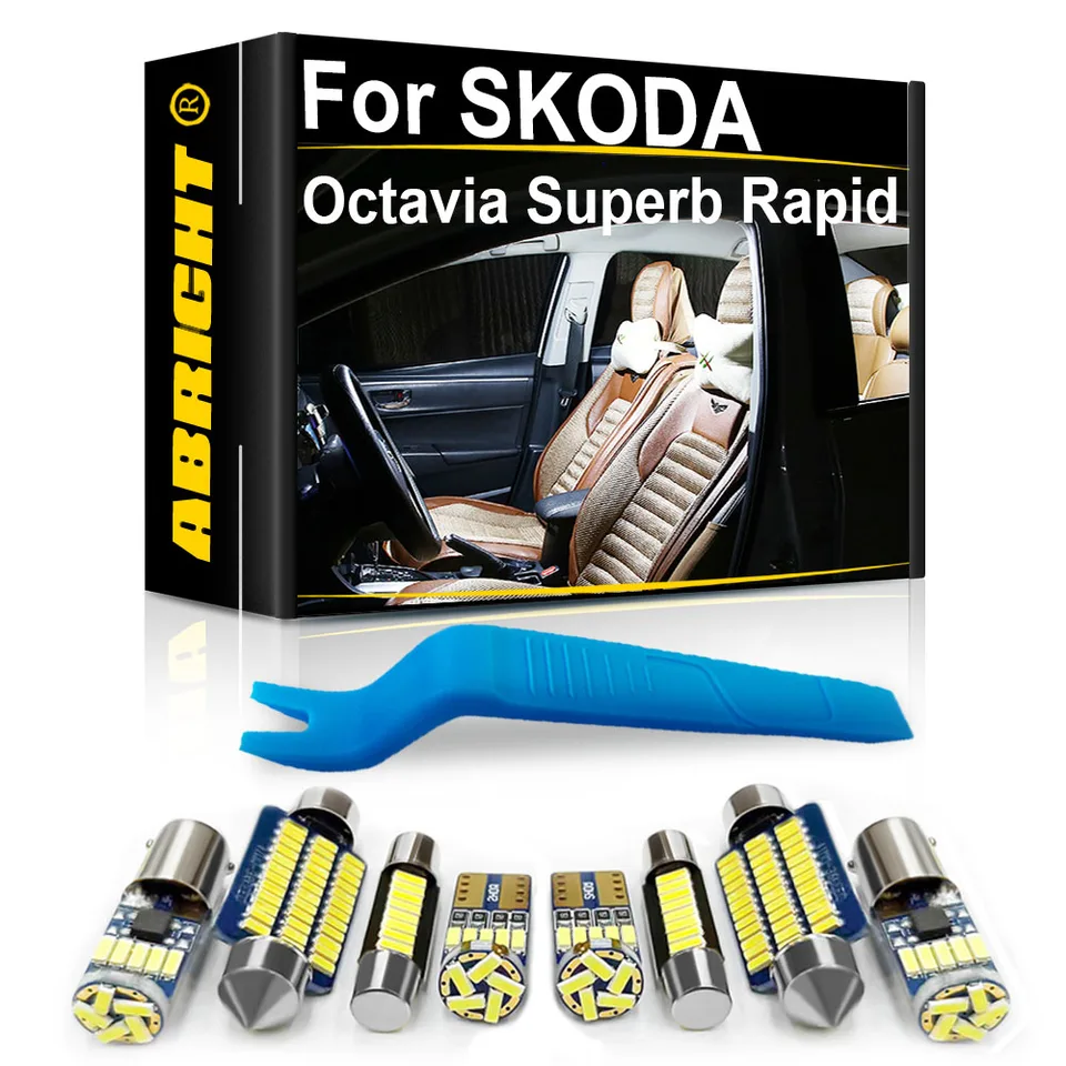 Svetlo interiéru automobilu pre Skoty Octavia Superb Rapid Yeti Roomster Kodiaq Karoq Citigo diely príslušenstvo Canbus Chyba bezplatne