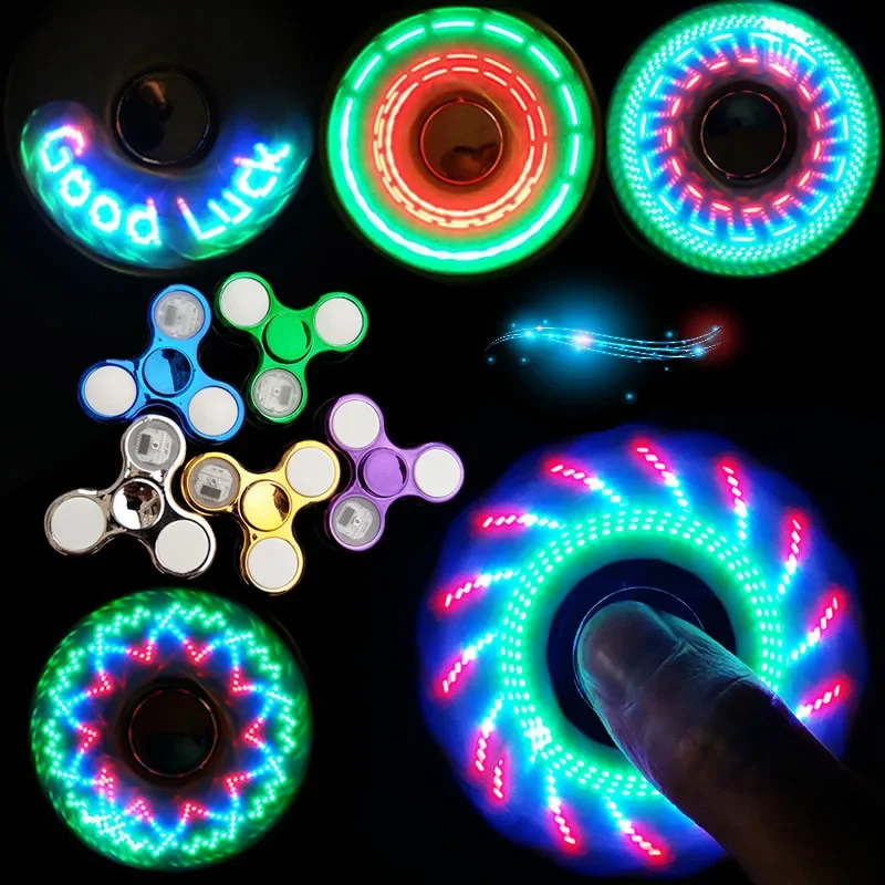 Svetlo LED svetlo fidget spinner ručné top spinnery žiaria v tmavom EDC Stres Relief Hračky Kinetic Gyroscope Fonor Deti