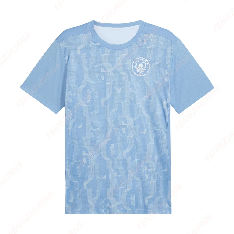 Svetlo modrá Manchester City 2024/25 Jersey Najnovší outdoorový rýchly suchý futbalový dres leto Classic Cvičenie tričko Dospelý a detský dres