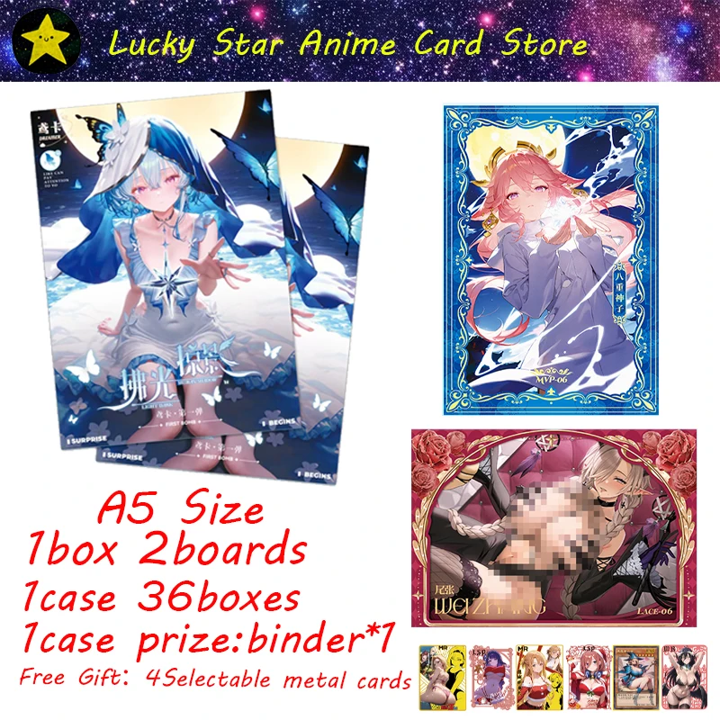 Svetlo tmavá ľudská tieňová bohyňa príbehu Collection Cards Sexy Box Color Seduction Gift Box Trading Trading ACG Anime Cards