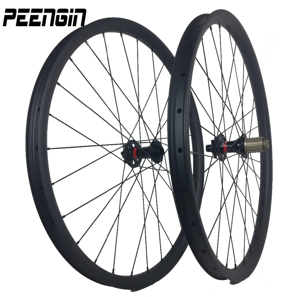 Svetlo Ud Carbon MTB Bicykel Wheels 27,5 palca/650b 35 mm šírka DIY Clincher Clincher bez naháňa bezduby kompatibilný pre cyklistiku XC Cross Country XC