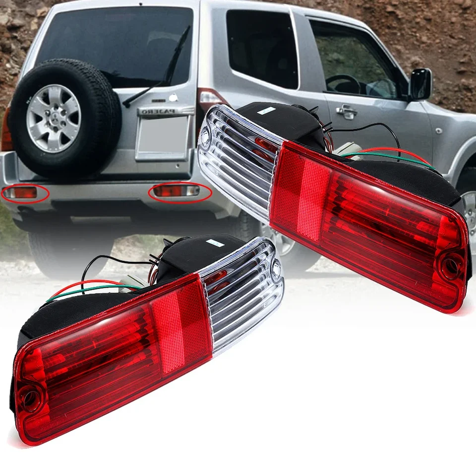 Svetlo zadného nárazníka pre zadnú nárazník pre Mitsubishi Montero Pajero 3 MK3 V60 V70 2003 2004 2005 2006 MN133775 MN133776