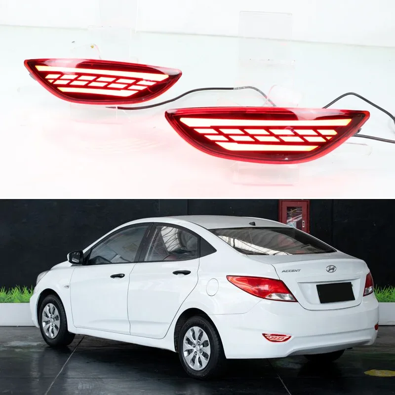 Svetlo zadného nárazníka s automobilom pre Hyundai Accent Sedan 2012 2013 - 2016 Zadná hmlová lampa Automatické brzdové brzdové svetlá brzdových svetiel