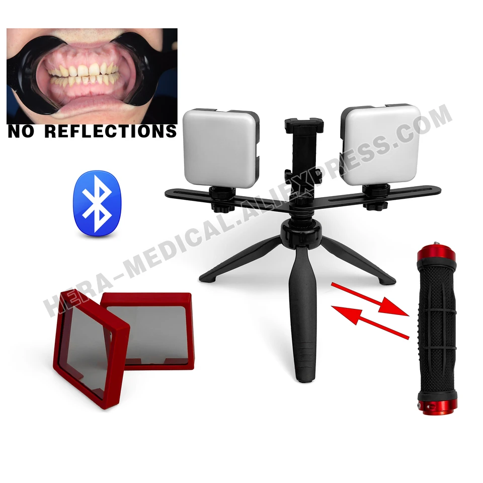 Svetlo zubnej fotografie LED svetlo s Bluetooth a statív intraorálna fotografia osvetlenie baterky pre zariadenia na úpravu zubného lekára