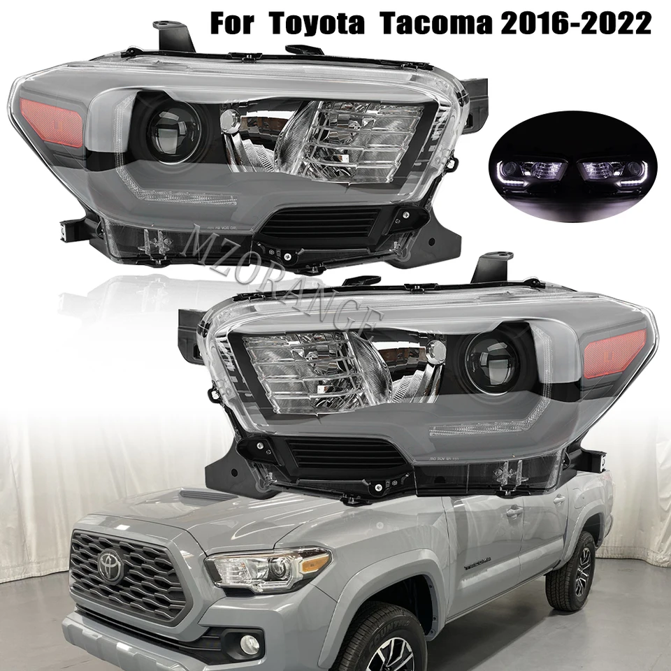 Svetlom auta pre Toyota Tacoma 2016 2017 2018 2019 2020 2021 2022 Halogénové LED Turn Signal Signál DRL Svetlové svetlomety Zostava svetlometov
