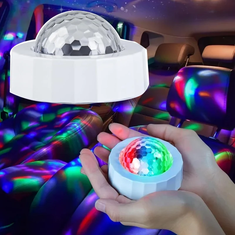 Svetlá atmosféry nabíjajúcej diskotéky Disco Ball Hudba Aktivovaná viacfarebná disco svetlá automatické interiérové ​​dekorácie