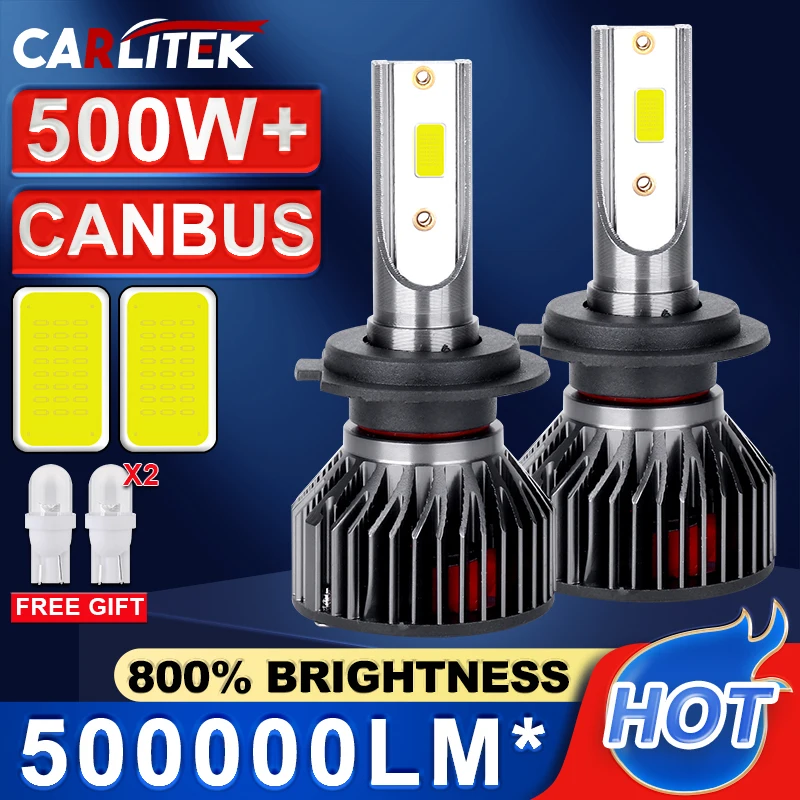 Svetlá auta H7 H4 H1 9005 9006 H11 500W H3 9012 HIR2 LED svetlomet H8 H9 HB3 HB4 Vysoký nízky lúč hmlová žiarovka Biela 6500k 12V