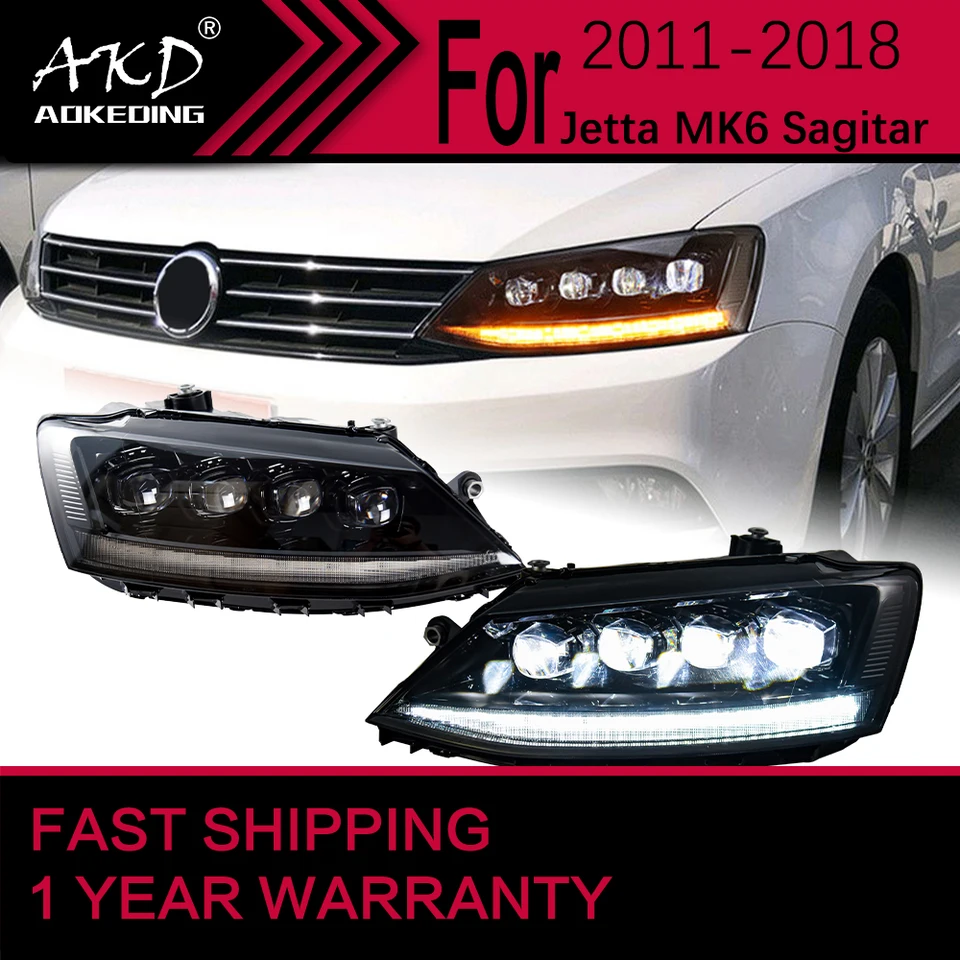 Svetlá auta pre VW Jetta MK6 SAGITAL SLOMIGLE 2011-2018 JETTA HEAD LAMP LAMP DRL projektor