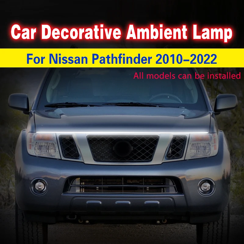 Svetlá kapucňa Svetlá pre Nissan Pathfinder Universal Engine Hood Guide Dekoratívne svetlo automatické svetlomety denné bežiace svetlo