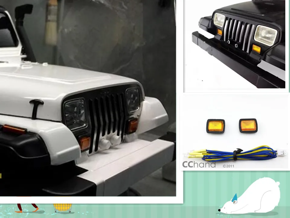 Svetlá LED svetlá LED pre predné otáčanie pre Tamiya FJ YJ CC01 CR01 CC02 Hard JK Body Shell MST CC-01 CC02 OFF ROAD TRACH