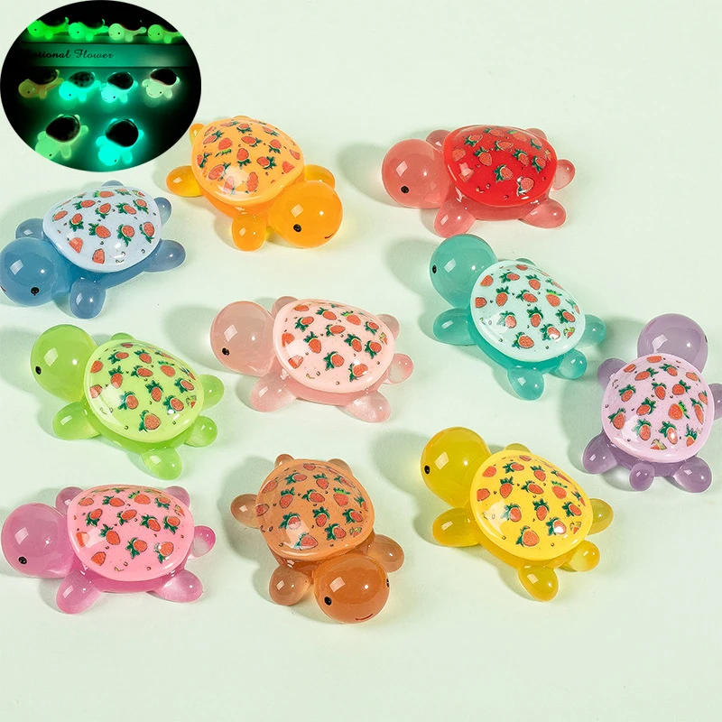 Svetlá tlačová korytnačka figurína včela Strawberry korytnačka Ornament Micro Krajina akvárium rybie nádrž dekora