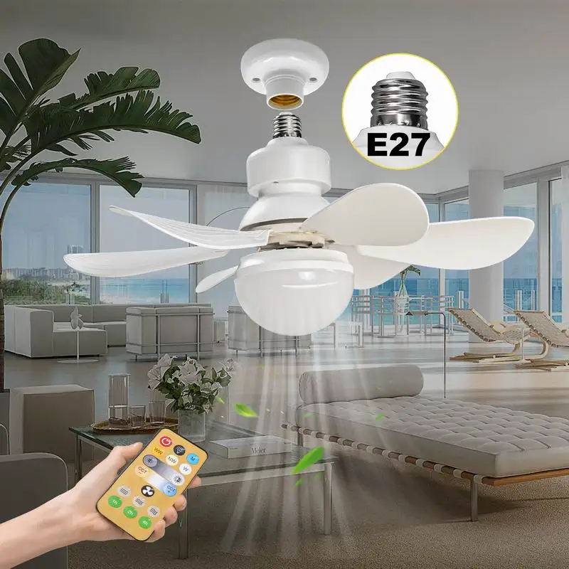 Svetlá ventilátora stropného ventilátora E27 LED 40 W tiché elektrické stropné ventilátorky s diaľkovým ovládacími stropnými ventilátormi pre obývaciu izbu 85-265V