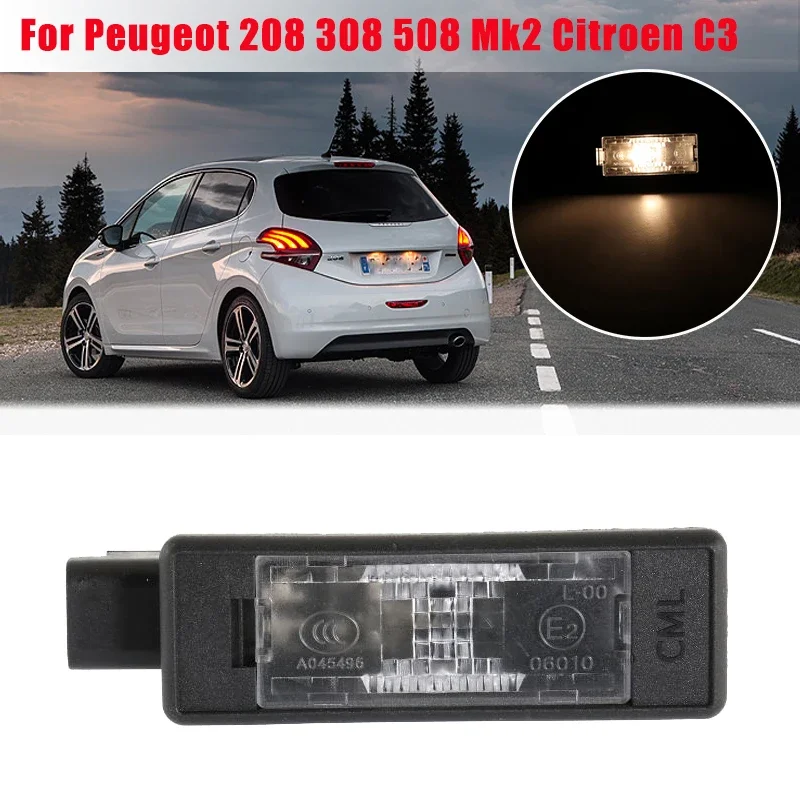 Svetlá zadnej poznávacej značky pre Peugeot 208 2008 308 3008 MK2 508 5008 MK2 CITROEN DS3 C3 MK3 DS5 LAMP LAMP 6340F0