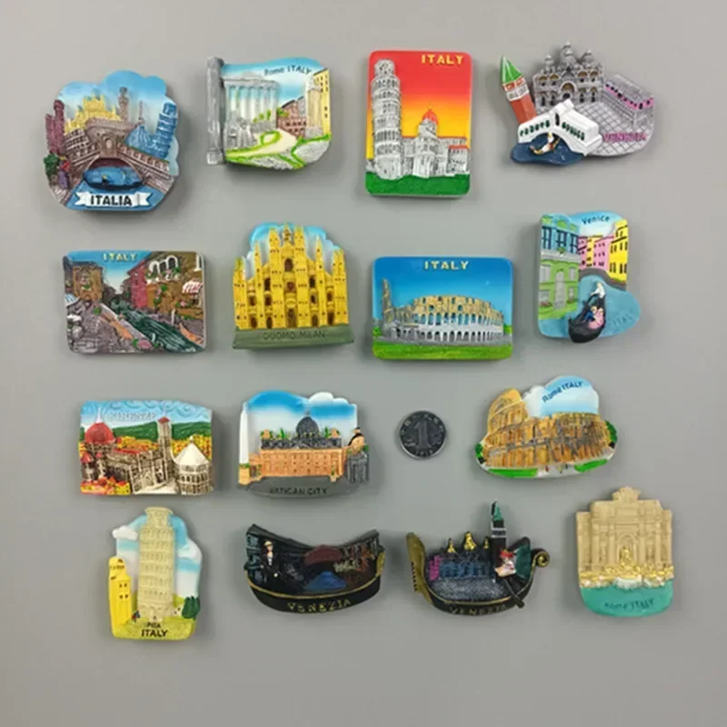 Svetová chladnička Magnet Magnety Magnety Benátky Miláno Taliansko Rím Florencia chladnička magnetovej nálepky na svetový suvenír Magnetický suvenír