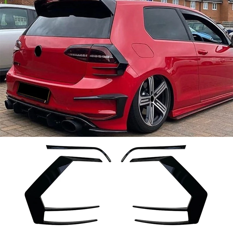 SVETOVÉ SVETLÉ VELKÉ ČASŤ Zadný nárazník Čierny spojler zadného nárazníka auto pre VW Golf 6 MK6 Golf 7 MK7 MK7.5 GTI GTD 2009-2020