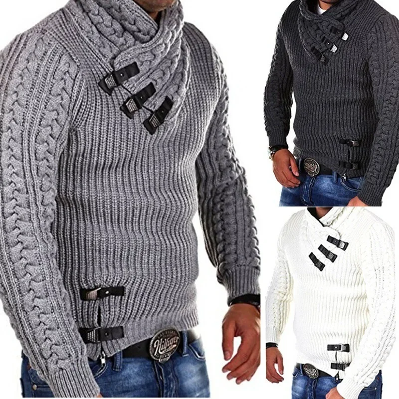Svetres Men Pullovers pletené plné rukávy Mock krk vrcholy pletene Slid Slim Fit Top Top Splice Neformálne pravidelné jesenné zima 2024