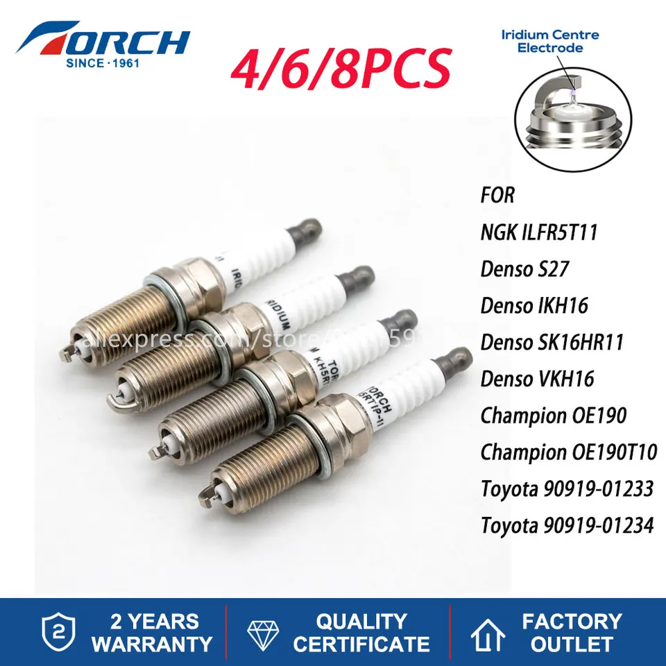 Sviečky 4-8ks Vymeňte za plfr5a-11 Nissan 22401-5M015 22401-5M075 Denso VKH16 IKH16 Iridium Imp Sucks Torch KH5RTIP-11