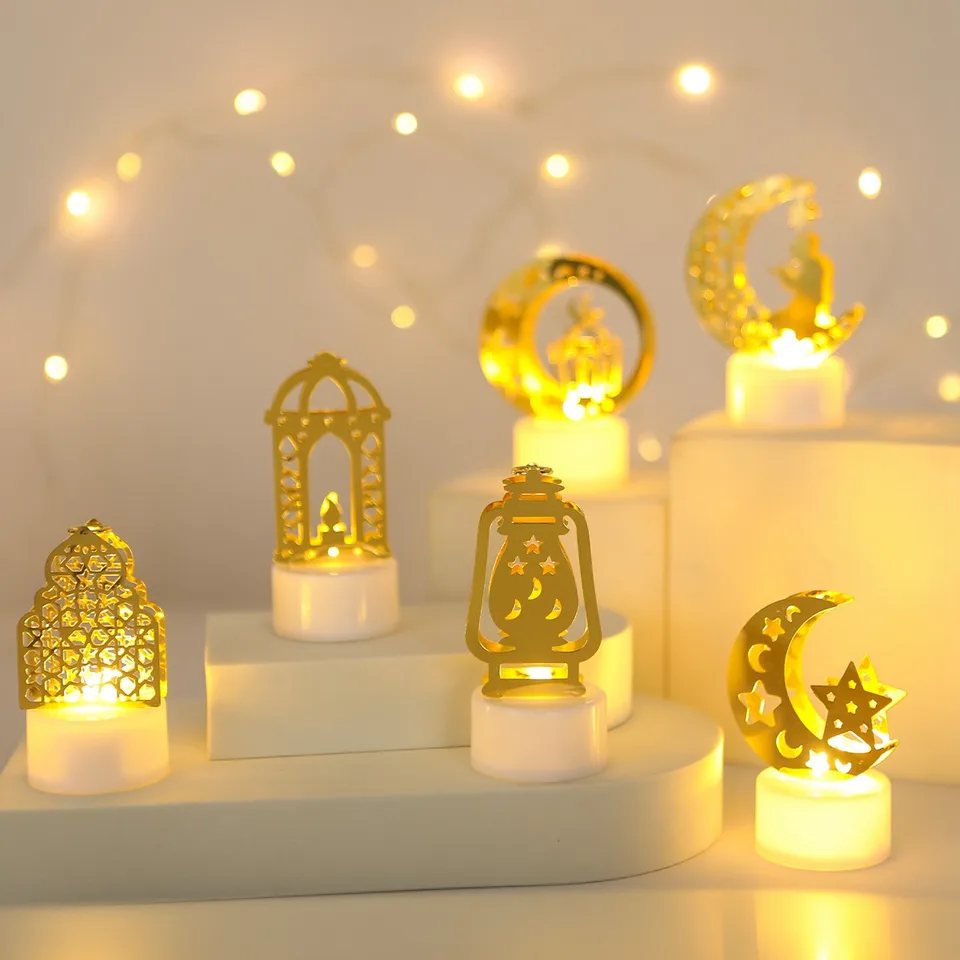 Sviečky Eid Mubarak LED svetlá Ramadan Decorácie pre domácu islamskú moslimskú párty dekorácie Ramadan Eid al-Fitr Ozdoby