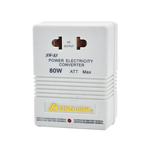 SW-S3 80W Transformátor napätia 220V-110V/110V-220V Prispôsobič prevodníka prevodníka pre prevodník pre elektrické zubné žiletky