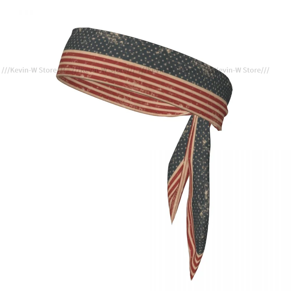 SweatBand Bandanas Patriotic American Flag Grunge pozadie Hairband Hlava TIE Športové čelenky Vlasové doplnky