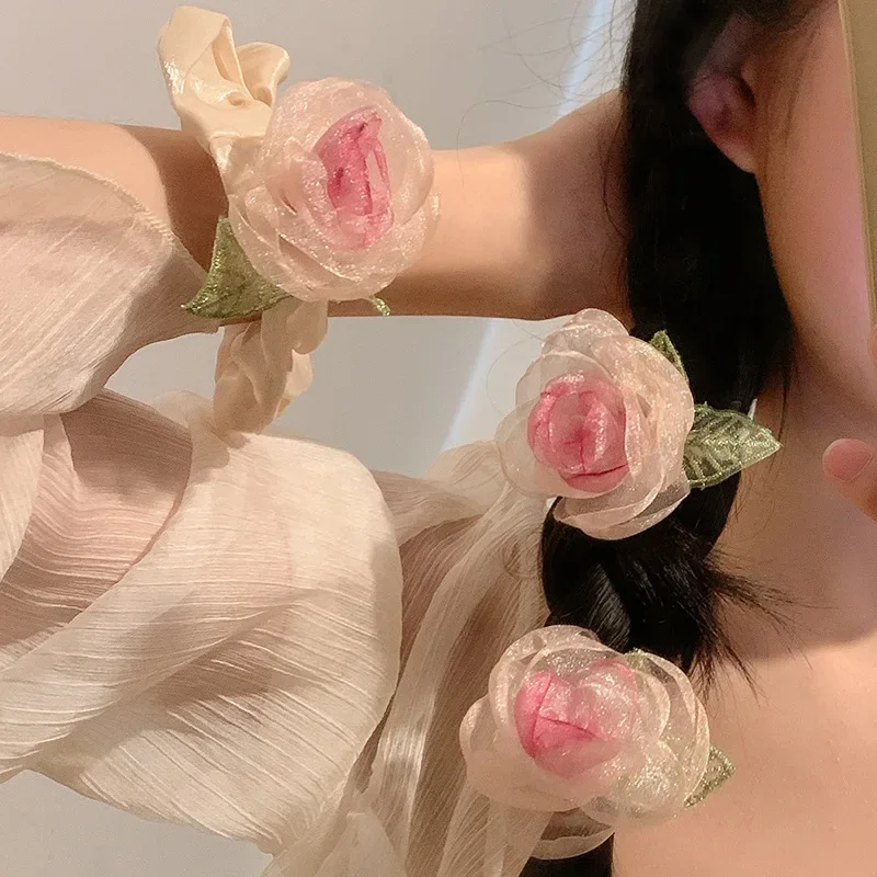 Sweet Rose Flower Clips Vlasy Ženy Žena