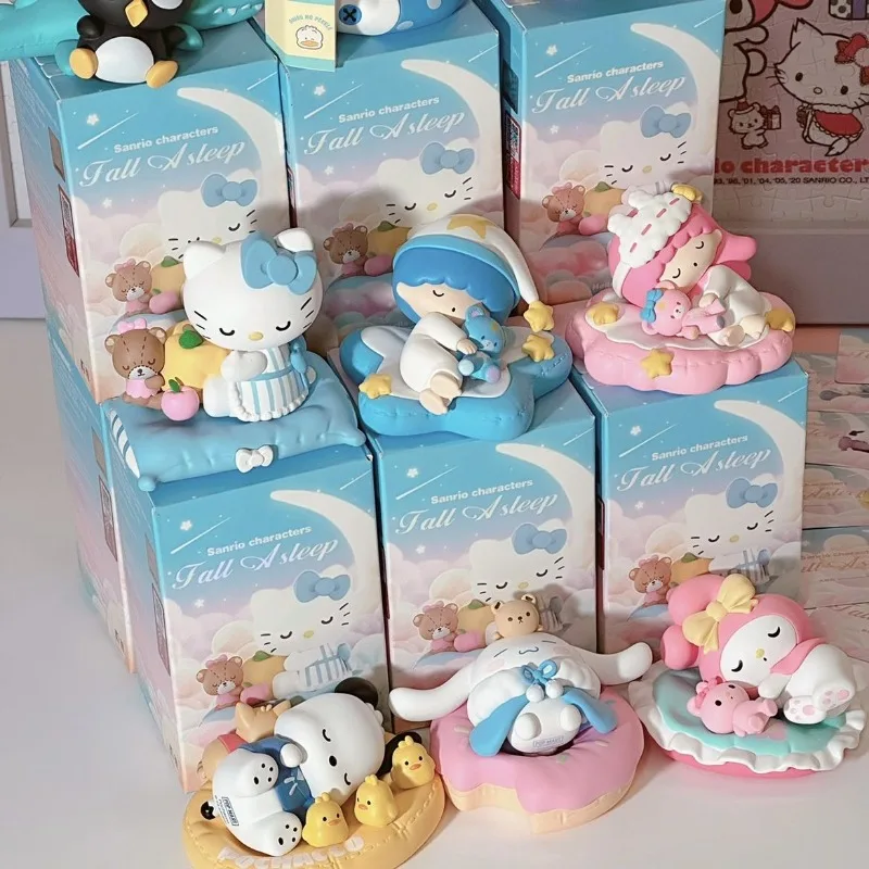Sweet Sanrio Series Blind Box Hello Kitty Pochacco Cinnamoroll Cinnamoroll roztomilý karikatúra dekoratívne ozdoby ručný model