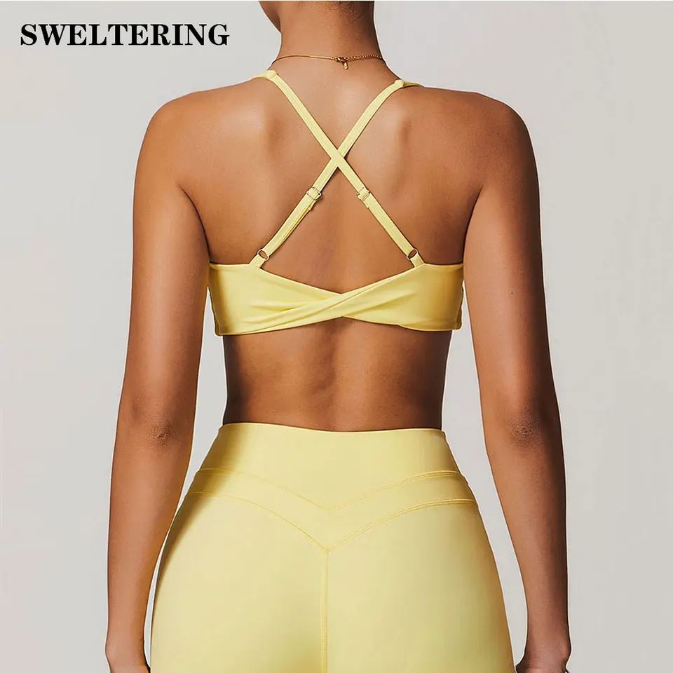 Sweltering Women Fitness Yoga podprsenky Race Back Sports Bras nylon Top Women podprsenka sexy crisscross priedušné spodné prádlo pre ženy telocvične