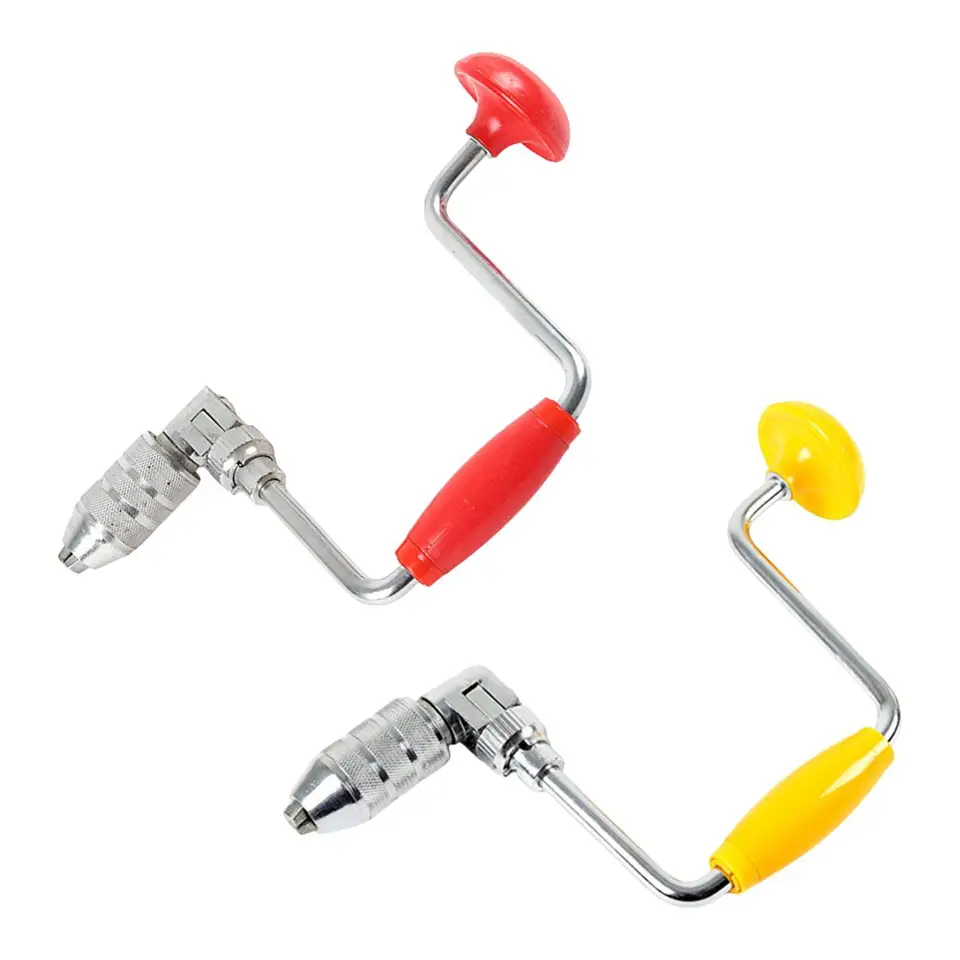 Swing Bit Brace Manual Ručná vŕtačka s 2 čeľusťmi Chuck Carpenters Bit Brace Woodworking Tool