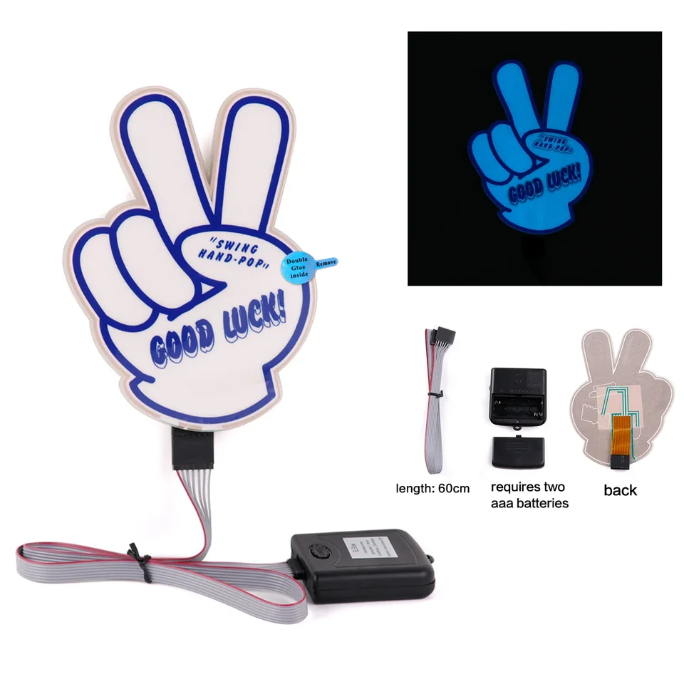 Swing Hand Pop JDM Car LED nálepky na čelné sklo pretekársky automobil Elektrický žiarový panel （emit svetlo）