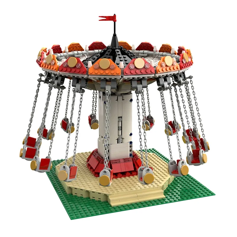 Swing Ride Building Blocks Set Roller Coaster Figure Model s napájacím motorom 1046 PCS Create Hračky pre deti darčeky MOC-36035