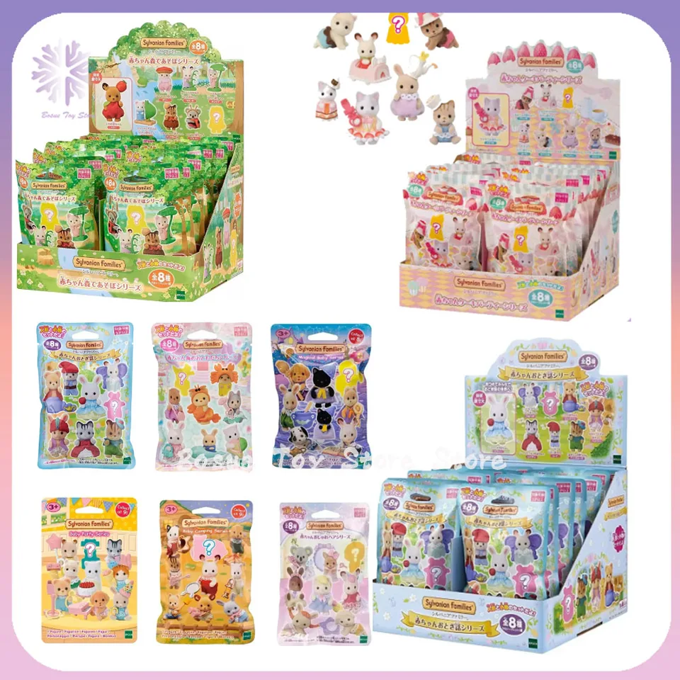 Sylvaniánske rodiny Blind Box Figures detská skupina Series Ternurins Random Box Kawaii Mystery Box Room Birthday Darček pre deti hračky