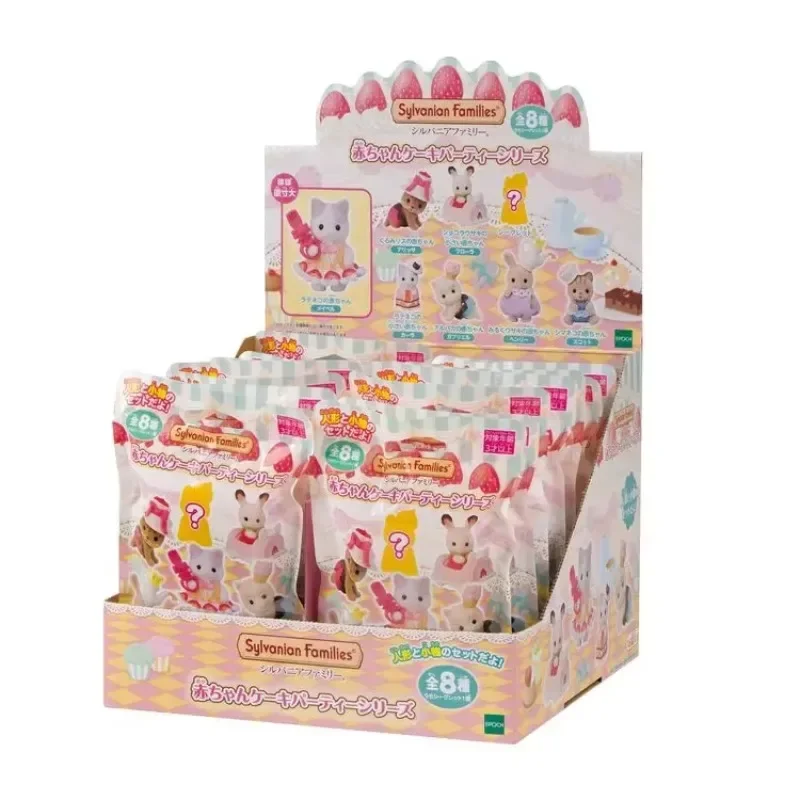 Sylvaniánske rodiny dievčenské figúrky Calico Critters New Cake Party Series Girl's House House Doll Ručne vyrobené detské hračky