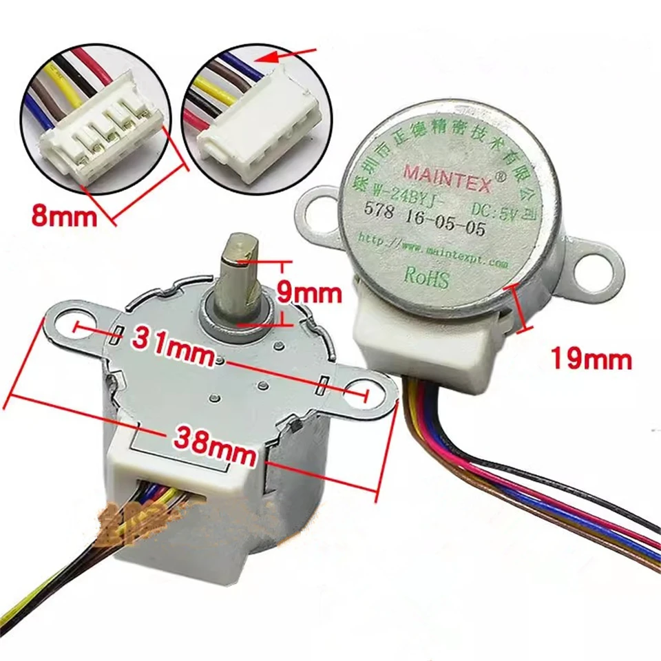 Synchrónny krok Motor 24ByJ48 Monitor bezdrôtového fotoaparátu Gimbal 4-fázový 5-vodičový DC 5V spomalenie krokového motora