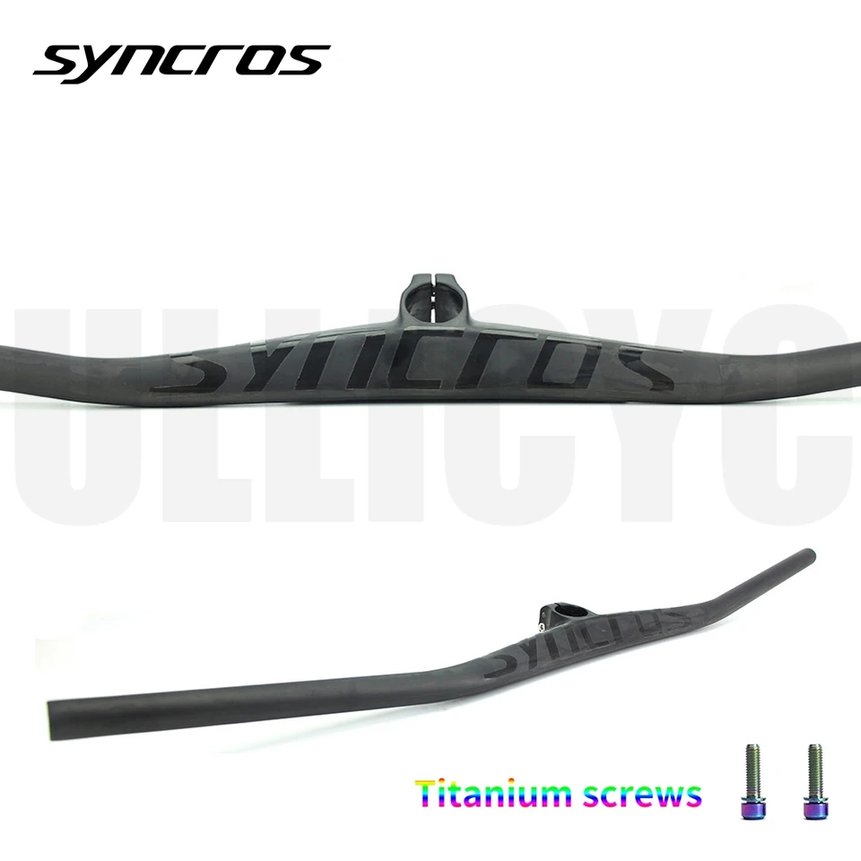 Syncros UD uhlíkový integrovaný MTB Cockpit Runchar Riser 2 ° Stupeň so 40/50/60/70 mm kmeňovými kmeňovými mtb titánovými skrutkami